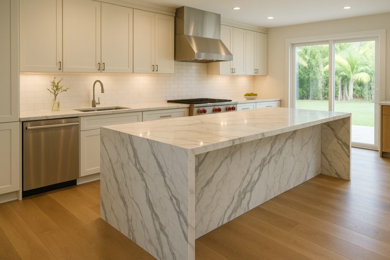Waterfall Islands in Tampa, FL Kitchens: Best Stone Materials, Design Tradeoffs, and Installation Considerations